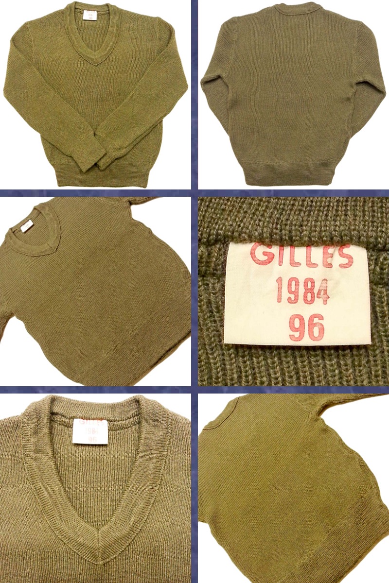【レア】フランス軍 Vネックセーター1984年製